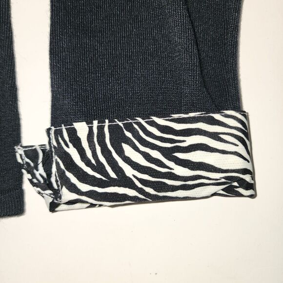Elementz Women's Black Zebra Print Collared Top Size S - Picture 5 of 6